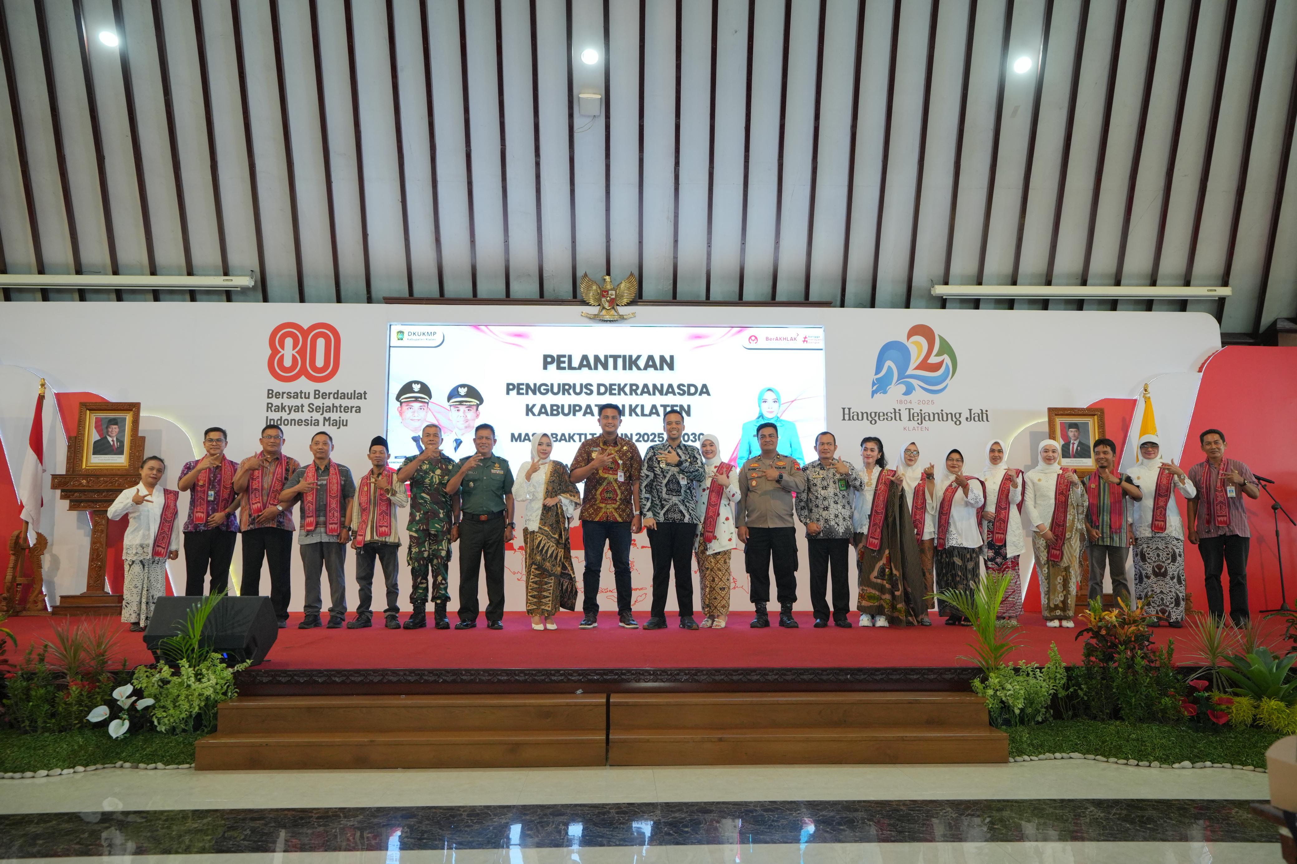 Pengurus Baru Dekranasda Dilantik, Ketua Dekranasda Klaten Sampaikan ” Kolaborasi Kunci Sukses UMKM Klaten Naik Kelas”